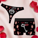 Caleçon boxeur avec photo de visage Ensemble de caleçons personnalisé Multicolore pour la Saint-Valentin Cadeau d'anniversaire pour Lui Elle