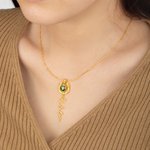 Collana personalizzata a ferro di cavallo portafortuna con pietra di nascita e nome regalo di compleanno e anniversario per donne amanti dei cavalli