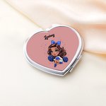 Miroir carré ovale en forme de coeur avec nom Cadeau d'anniversaire et de mariage pour les femmes et les filles