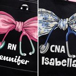 Personalisierte Stethoskop Schleife großen Name Tragetasche mit Mesh-Taschen Reisezubehör Geburtstag Anerkennung Geschenk für medizinisches Personal