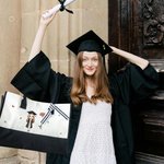 Personalizada de dibujos animados Graduado Nacimiento Flor Bolsa de lona grande con nombre Graduación Cumpleaños Regalo para las mujeres
