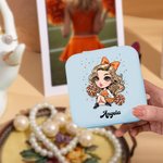Personalizado de dibujos animados Cheerleading Chica Joyero de cuero con nombre de viaje accesorio de regalo de cumpleaños para las mujeres niñas