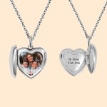 Gepersonaliseerde Sterling Zilveren Hart Foto Locket Ketting met Gegraveerde Tekst Minimalistische Sieraden Verjaardag Jubileum Cadeau voor Haar