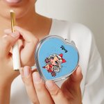 Miroir carré ovale en forme de coeur avec nom Cadeau d'anniversaire et de mariage pour les femmes et les filles