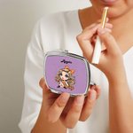 Miroir carré ovale en forme de coeur avec nom Cadeau d'anniversaire et de mariage pour les femmes et les filles