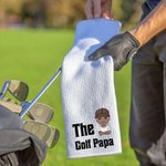 Personalisierte Cartoon Charakter saugfähige Waffel Golf Handtuch mit Namen und hängenden Clip Sport Zubehör Geburtstagsgeschenk für Golfspieler Liebhaber
