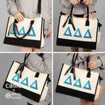 Personalisierte Glitter Greek Initial Large Canvas Tote Bag Chapter Party Pride Bid Day Sorority Gift for Sister Friends | Callie × Affinity Licensing