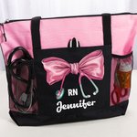 Personalisierte Stethoskop Schleife großen Name Tragetasche mit Mesh-Taschen Reisezubehör Geburtstag Anerkennung Geschenk für medizinisches Personal