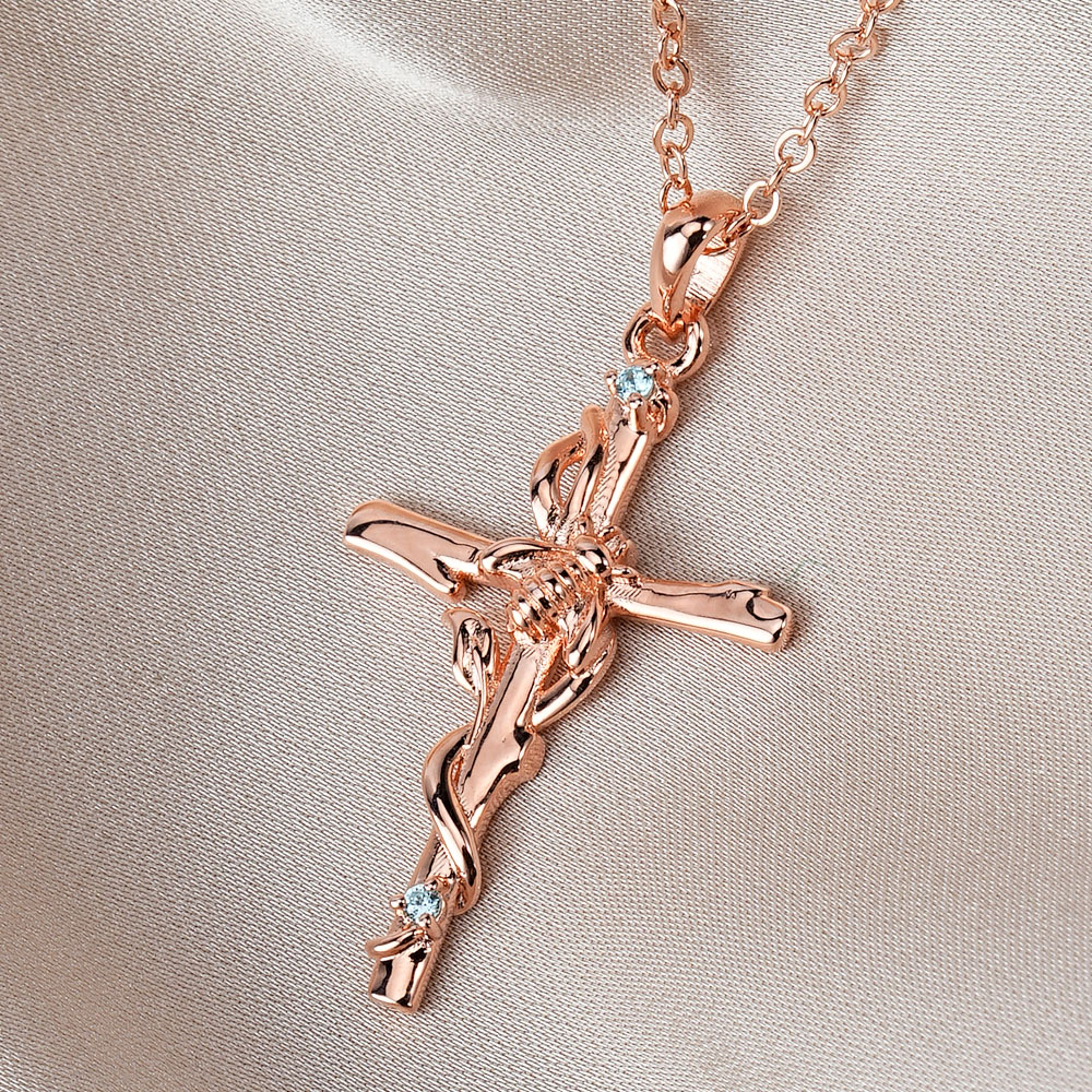 Collier réglable croix abeille personnalisée avec pierre de naissance bijoux religieux délicat anniversaire cadeau de baptême pour femme