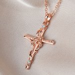 Personalized Cross Bee Adjustable Necklace with Birthstone Dainty Religious Jewelry Anniversary Birthday Baptism Gift for Women