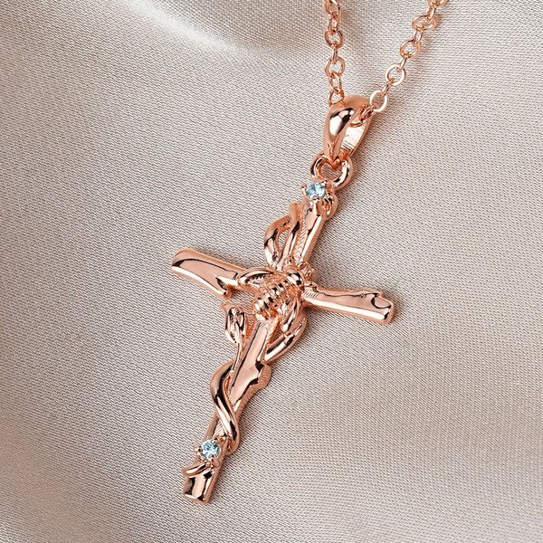 Personalised Cross Bee Adjustable Necklace with Birthstone Dainty Religious Jewellery Anniversary Birthday Baptism Gift for Women