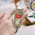 Personalised Cat Shaped Magnetic Bookmark Clip with Name Reading Stationery Supplies Birthday Gift for Bookworms Cat Lovers
