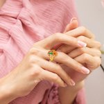 Personalisierte zierliche trockene Blume verstellbaren Ring Geburtstag Muttertag Jahrestag Geschenk für Frauen