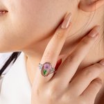 Personalisierte zierliche trockene Blume verstellbaren Ring Geburtstag Muttertag Jahrestag Geschenk für Frauen