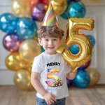 Personalizado Vehículos de Construcción Fantasía Unicornio Número Patrón 100% Algodón con Nombre Baby Shower Regalo para Bebé Niño Niña