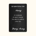 Personalised So Grateful For Wallet Card with Name and Text Birthday Appreciation Gift for Family Friend Teacher