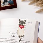 Personalised Cat Shaped Magnetic Bookmark Clip with Name Reading Stationery Supplies Birthday Gift for Bookworms Cat Lovers