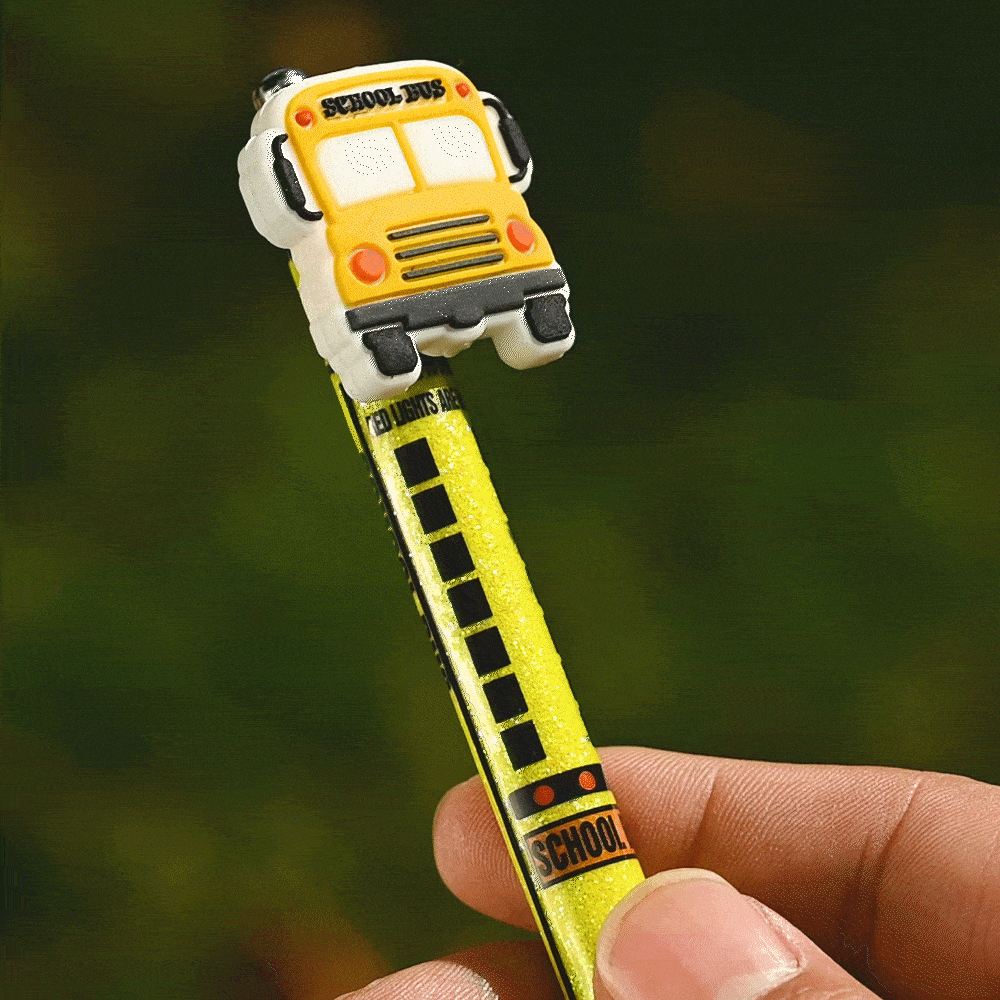 Personalizado Glitter School Bus Bolígrafo con Nombre Apreciación Cumpleaños Día de los Maestros Regalo para Profesor Conductor de Autobús