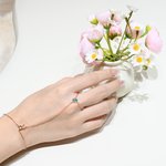 Personalisierte Zierliche Initiale Handkette mit Ring und Geburtsstein Verstellbares Armband Geburtstag Valentinstag Geschenk für Damen