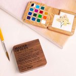 Paleta de acuarela de madera magnética portátil personalizada Master of Hues con 15 cuadrículas y nombre Material de pintura Regalo de cumpleaños para niños Familia