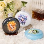 Personlig antropomorfisk födelseblomma Vinflaska Hip Flask med namn och glittrigt lock Mors dag Brudtärna Födelsedagspresent för kvinnor