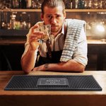 Personalisierte Rutschfeste Barmatte mit  „WELCOME“ Text Getränk Untersetzer Haus Bar Deko Geburtstagsgeschenk für Barkeeper Cocktail-Liebhaber