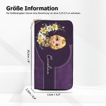 Personalisierte Mehrfächrige Cartoon Charakter Geburtsblumenkranz PU-Leder Geldbörse mit Namen Geburtstag Geschenk für Damen