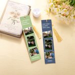Set de 5 marcapáginas personalizados con foto multicolor y borla Regalo de cumpleaños conmemorativo para los amantes de los libros Bookworm