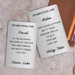 Personalised So Grateful For Wallet Card with Name and Text Birthday Appreciation Gift for Family Friend Teacher