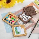 Paleta de acuarela de madera magnética portátil personalizada Master of Hues con 15 cuadrículas y nombre Material de pintura Regalo de cumpleaños para niños Familia