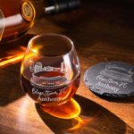 Gepersonaliseerde Football Stadium Schets Whiskeyglazen met Gegraveerde Naam Tekst en Leisteen Onderzetter Betekenisvol Verjaardagscadeau voor voetballiefhebbers