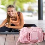 Personalisierte Cartoon Cheerleader Girl Mehrkammern große Reisetasche mit Namen und Schultergurt Geburtstag Reisezubehör Geschenk für Frauen