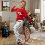 Personalisierte Golf Cartoon Charakter Gesicht Foto Pyjama Hose mit Tunnelzug Taille Valentins Tag Geburtstag Party Geschenk für Golfliebhaber