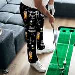 Personalisierte Golf Cartoon Charakter Gesicht Foto Pyjama Hose mit Tunnelzug Taille Valentins Tag Geburtstag Party Geschenk für Golfliebhaber