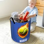 Cestino portabiancherie impermeabile con maniglia design palla sportivi personalizzato con numero e nome regalo di compleanno per amanti dello sport