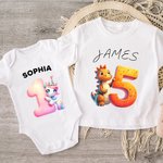Personalizado Vehículos de Construcción Fantasía Unicornio Número Patrón 100% Algodón con Nombre Baby Shower Regalo para Bebé Niño Niña