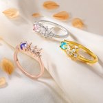 Anello personalizzato con zircone a farfalla per compleanno, anniversario, festa della mamma, regalo per le donne