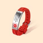 Gepersonaliseerde Noodmedische Verstelbare Siliconen Waterdichte Armband met Roestvrijstalen ID Naamlabel Eerste Hulp Cadeau voor Mannen Vrouwen
