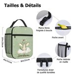 Sac à Repas Isotherme Personnalisé avec Nom et Motif de Dragon Cadeau Anniversaire pour Enfants