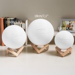 Personalisiertes 3D-Basketball 16 Dimmbare Farbe Touch-LED-Nachtlicht mit Hölzernen Sockel Fernbedienung Zimmer Deko Geschenk für Sportliebhaber