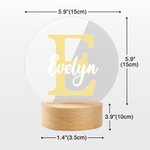 Personalisierte Floral Initial Name Combination LED-Nachtlicht mit hölzernen Basis niedlich Zimmer Dekoration Geburtstag Baby Dusche Geschenk für Kinder