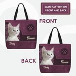 Personalisierte Retro-Muster 1-3 Haustier Fotos Pfote drucken große Tragetasche mit Namen Geburtstag Geschenk für Hund Mutter Haustierliebhaber