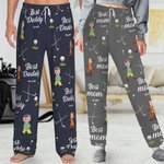Personalisierte Golf Cartoon Charakter Gesicht Foto Pyjama Hose mit Tunnelzug Taille Valentins Tag Geburtstag Party Geschenk für Golfliebhaber