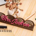 Personalised Rainbow Name Ruler for Teacher Appreciation Gift