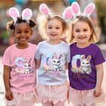 Personalisierte niedlichen Osterhasen Initial 100% Baumwolle T-Shirt Baby Bodysuit mit Namen Geburtstag Ostern Geschenk für Kinder Baby