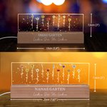 Personalisiertes Geburtsblumen Garten Acryl LED-Nachtlicht mit Holz Basis Haus Dekoration Geschenk für Oma Mama