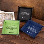 Personalisierte romantische Nachricht faltbare Leder Catchall Snap Tray mit Namen Desktop Storage Organizer Valentinstag Geschenk für Paar