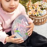Personalized Cute Easter Bunny Jumbo Fillable Egg with Name Easter Gift for Kids