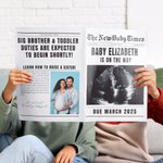 Periódico personalizado con texto y foto para anunciar el nacimiento de un bebé Regalo de Baby Shower para la madre