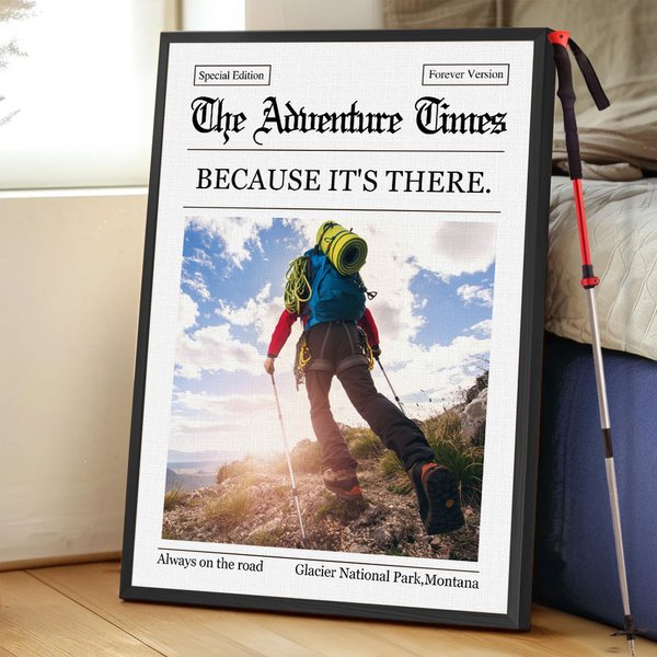 Personalized Adventure Time 1-4 Photos Post Painting with Text Anniversary Birthday Gift for Adventure Lovers Outdoor Sports Enthusiasts